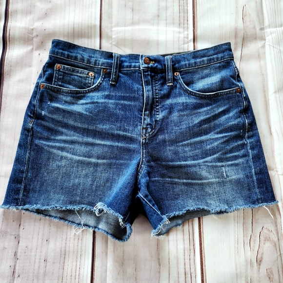 Madewell "High-Rise Denim Shorts, Glenoaks Wash: Cutoff Edition" Women's Size 28 - Picture 4 of 11